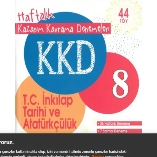 8 T.C.İNKILAP TARİHİ VE ATATÜRKÇÜLÜK HAFTALIK KAZANIM KAVRAMA DENEMELERİ (44 FASİKÜL)