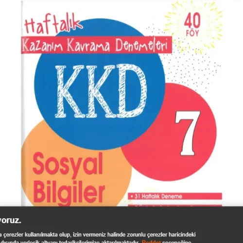 7 SOSYAL BİLGİLER HAFTALIK KAZANIM KAVRAMA DENEMELERİ (40 FASİKÜL)